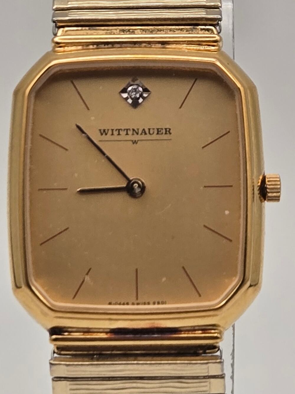 Wittnauer Tank Watch Gold Tone Swiss Quartz 7-Jewel Dress Wristwatch